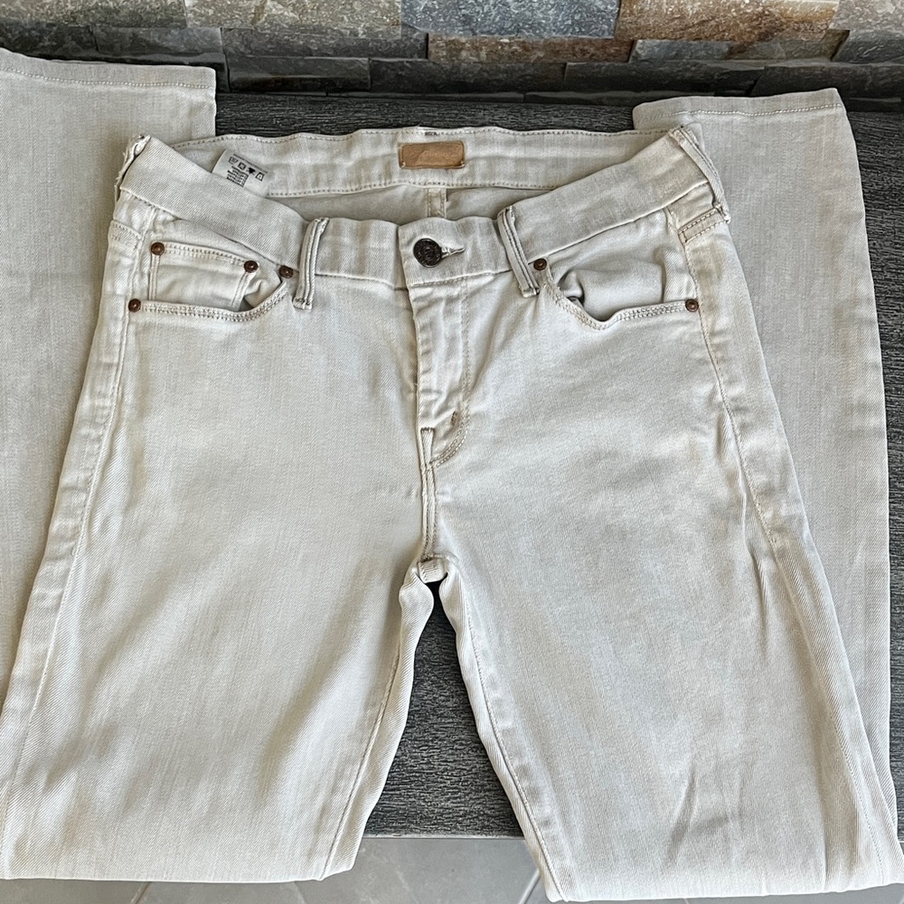 MOTHER Women's Tan Straight Leg Jeans